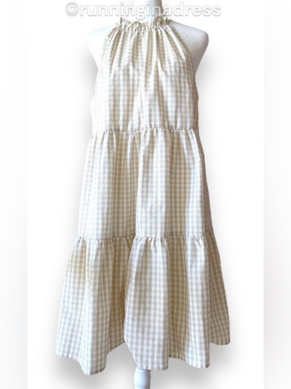 Antonio Melani Juanita Gingham Halter Babydoll Mini Dress 10 NWOT - Picture 2 of 15